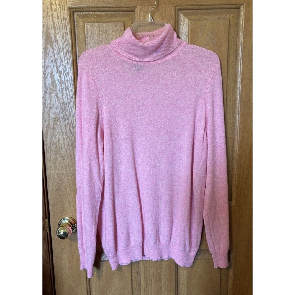 Charter Club 100% Cashmere Pink Turtleneck Sweater Size XL Quiet Luxury Comfort